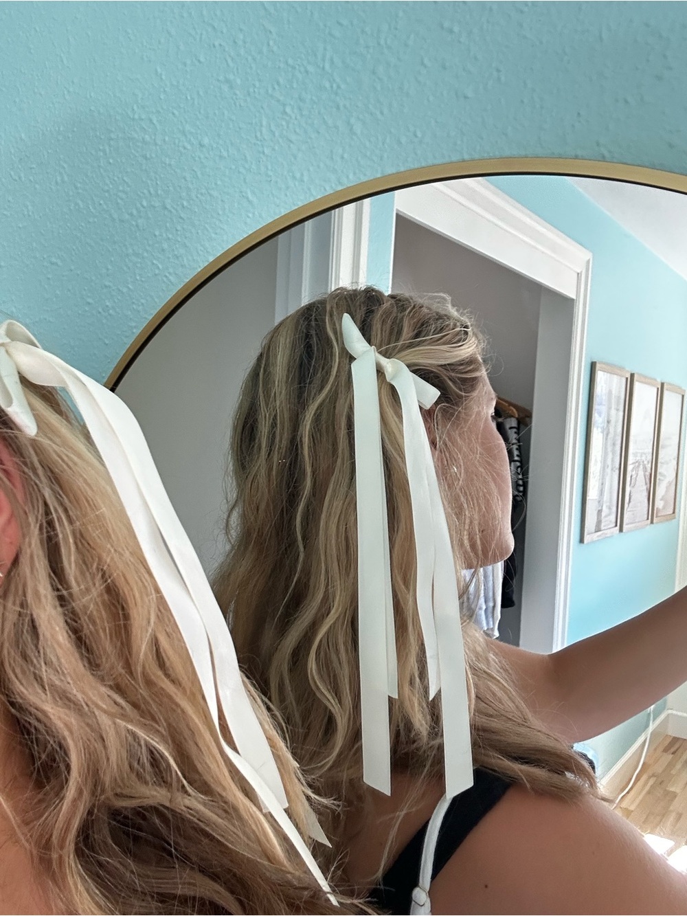 White Ribbon Hair Bow Clip - Classic Women’s Hair Accessory